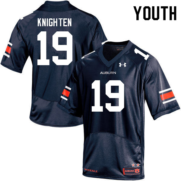 Youth #19 Bydarrius Knighten Auburn Tigers College Football Jerseys Sale-Navy
